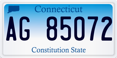 CT license plate AG85072