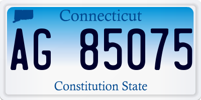 CT license plate AG85075