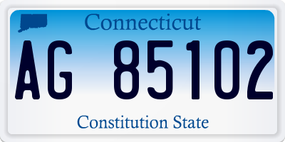 CT license plate AG85102