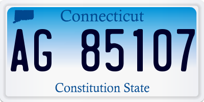 CT license plate AG85107