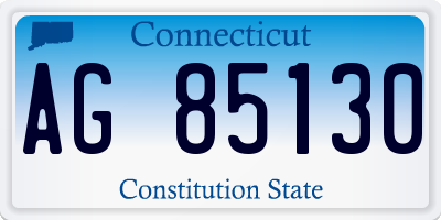 CT license plate AG85130