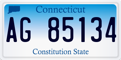 CT license plate AG85134