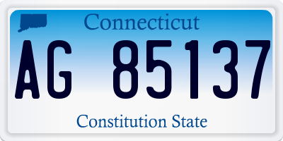CT license plate AG85137