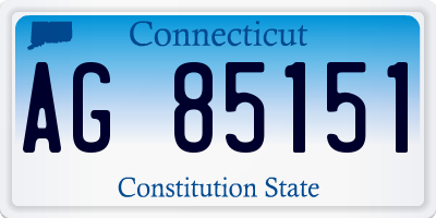 CT license plate AG85151