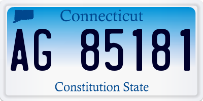 CT license plate AG85181