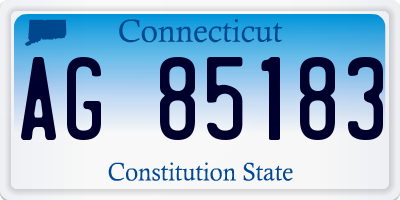 CT license plate AG85183