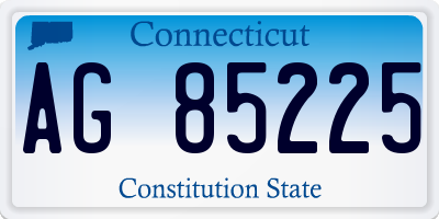 CT license plate AG85225