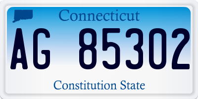 CT license plate AG85302