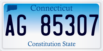CT license plate AG85307
