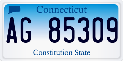 CT license plate AG85309