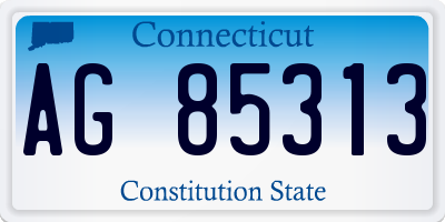 CT license plate AG85313