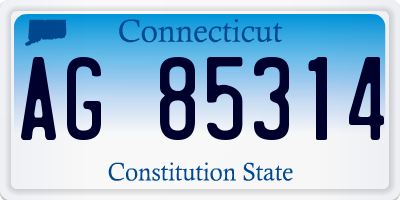CT license plate AG85314