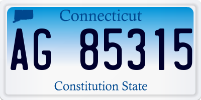 CT license plate AG85315