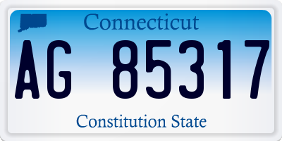 CT license plate AG85317