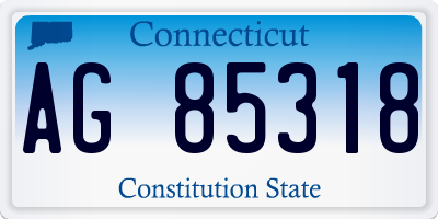 CT license plate AG85318