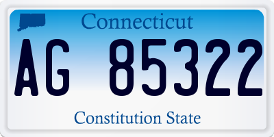 CT license plate AG85322