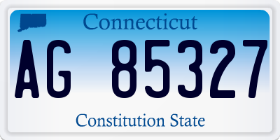 CT license plate AG85327