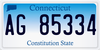 CT license plate AG85334
