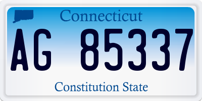 CT license plate AG85337