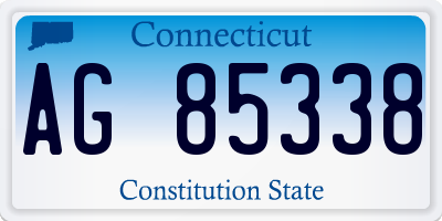 CT license plate AG85338