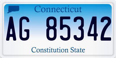 CT license plate AG85342