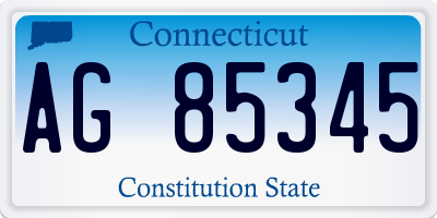 CT license plate AG85345