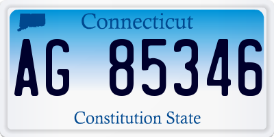 CT license plate AG85346