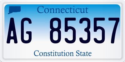 CT license plate AG85357