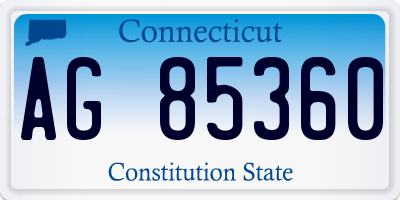 CT license plate AG85360