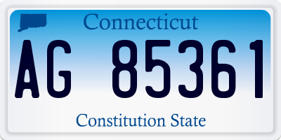 CT license plate AG85361