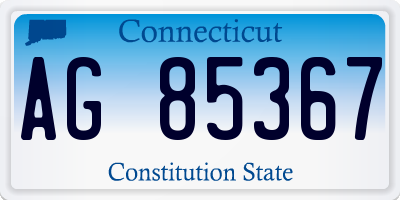 CT license plate AG85367