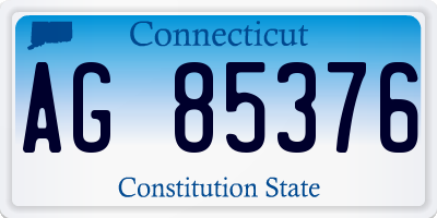 CT license plate AG85376