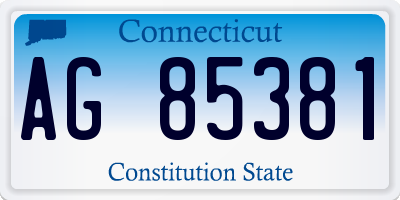 CT license plate AG85381