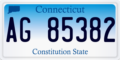 CT license plate AG85382