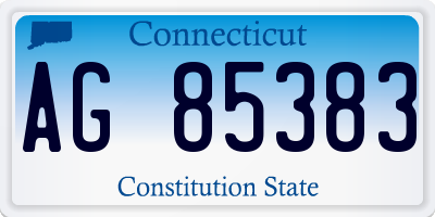CT license plate AG85383