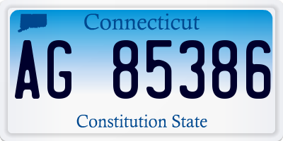 CT license plate AG85386