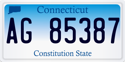 CT license plate AG85387
