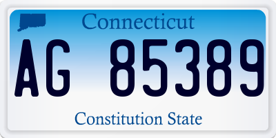 CT license plate AG85389