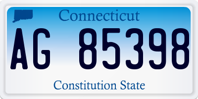 CT license plate AG85398