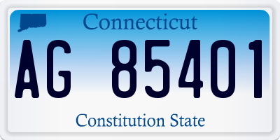 CT license plate AG85401