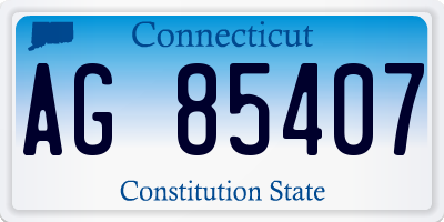 CT license plate AG85407
