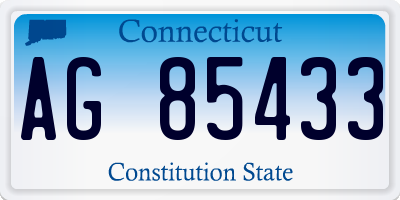 CT license plate AG85433
