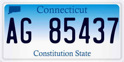 CT license plate AG85437