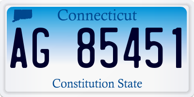 CT license plate AG85451