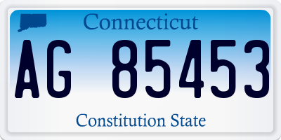 CT license plate AG85453