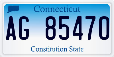 CT license plate AG85470