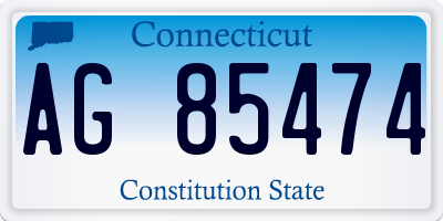 CT license plate AG85474