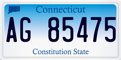 CT license plate AG85475