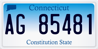 CT license plate AG85481