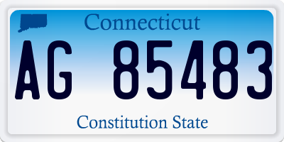 CT license plate AG85483